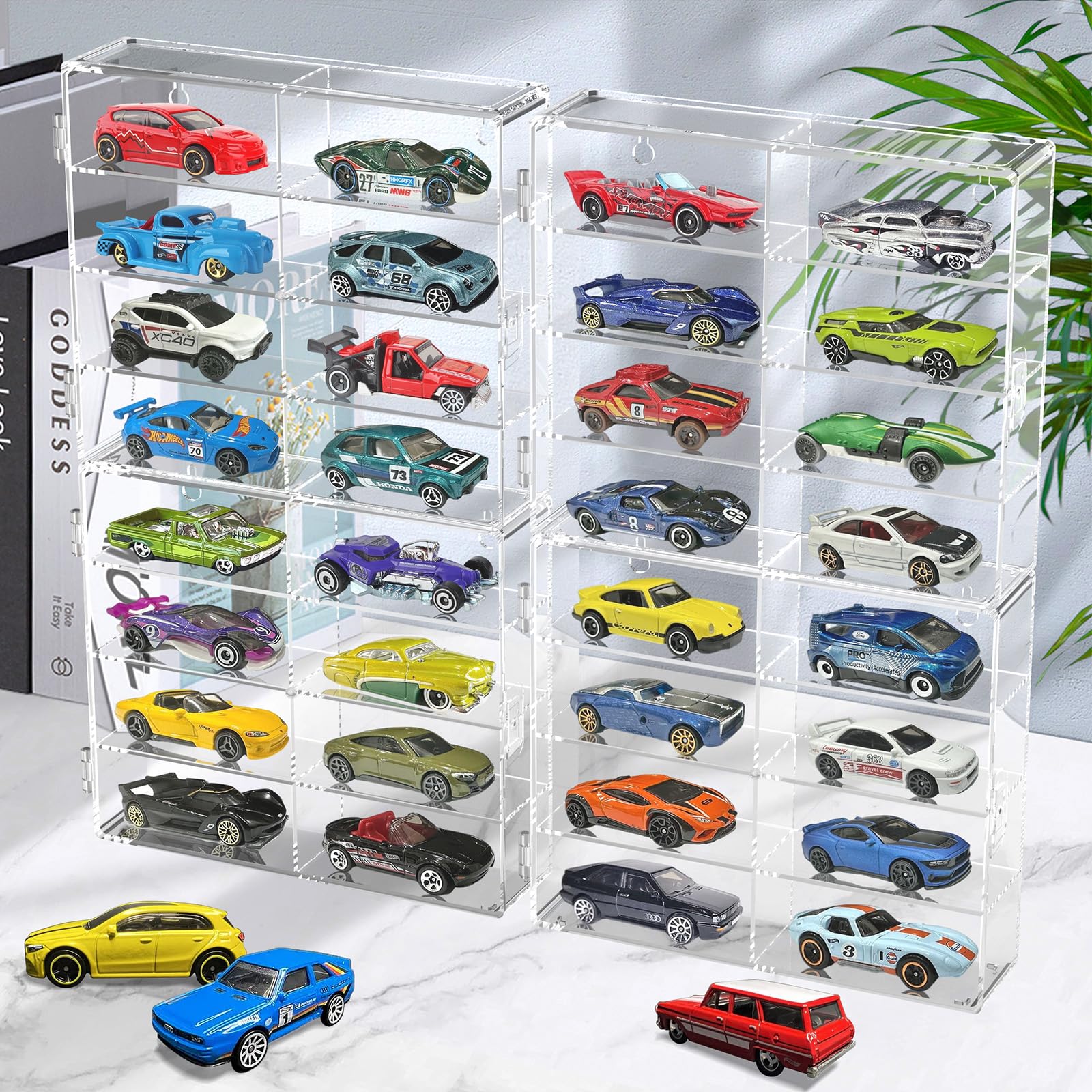 1/64 Scale Toy Cars Display Case for Matchbox Hot Wheels Hold 32