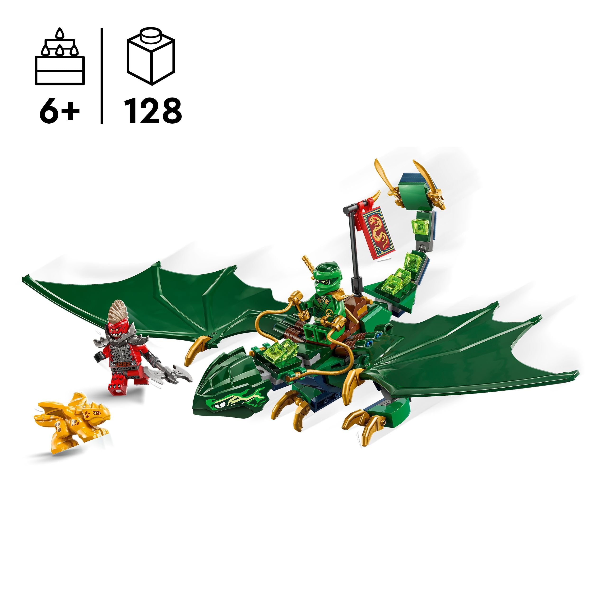 LEGO Ninjago Le Dragon Vert de la forêt de Lloyd - Jouet de Construction avec 2 minifigurines et Un Dragon articulé - Stimule Le Jeu créatif - Idée de Cadeau pour garçon dès 6 Ans 71829
