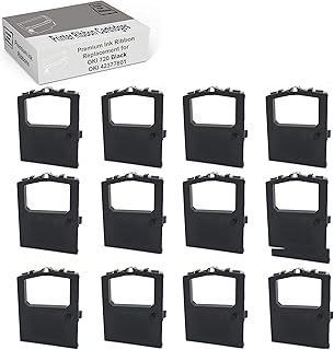 Mars POS Ribbons Compatible Ribbon Cartridge Replacement for Okidata 42377801 Oki Microline 420 (Black, 12 Pack)