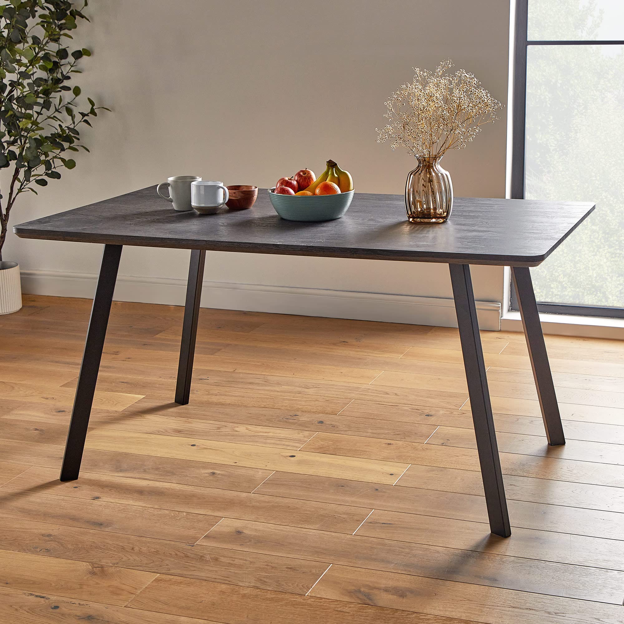 Buy Spinningfield Burton 6 Seater Dining Table – Dark Wood Table with ...