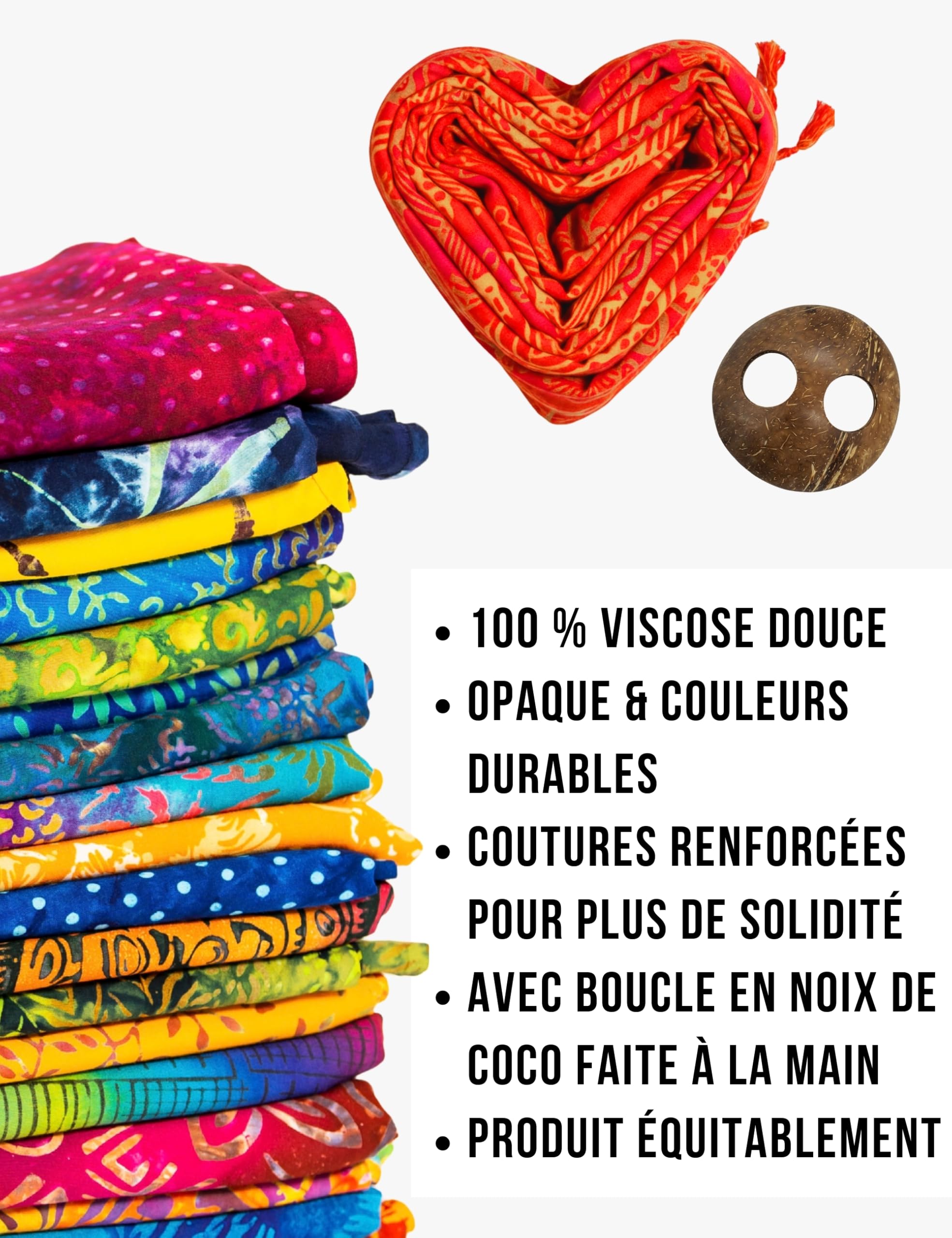 PANASIAM Paréo Sarong - L et XXL Opaque - Paréo de Plage en Viscose Fluide - Jupe Portefeuille ou Robe de Plage - Pour Femme et Homme - Léger Cache-Maillot - Pièce Unique Artisanale d’Indonésie