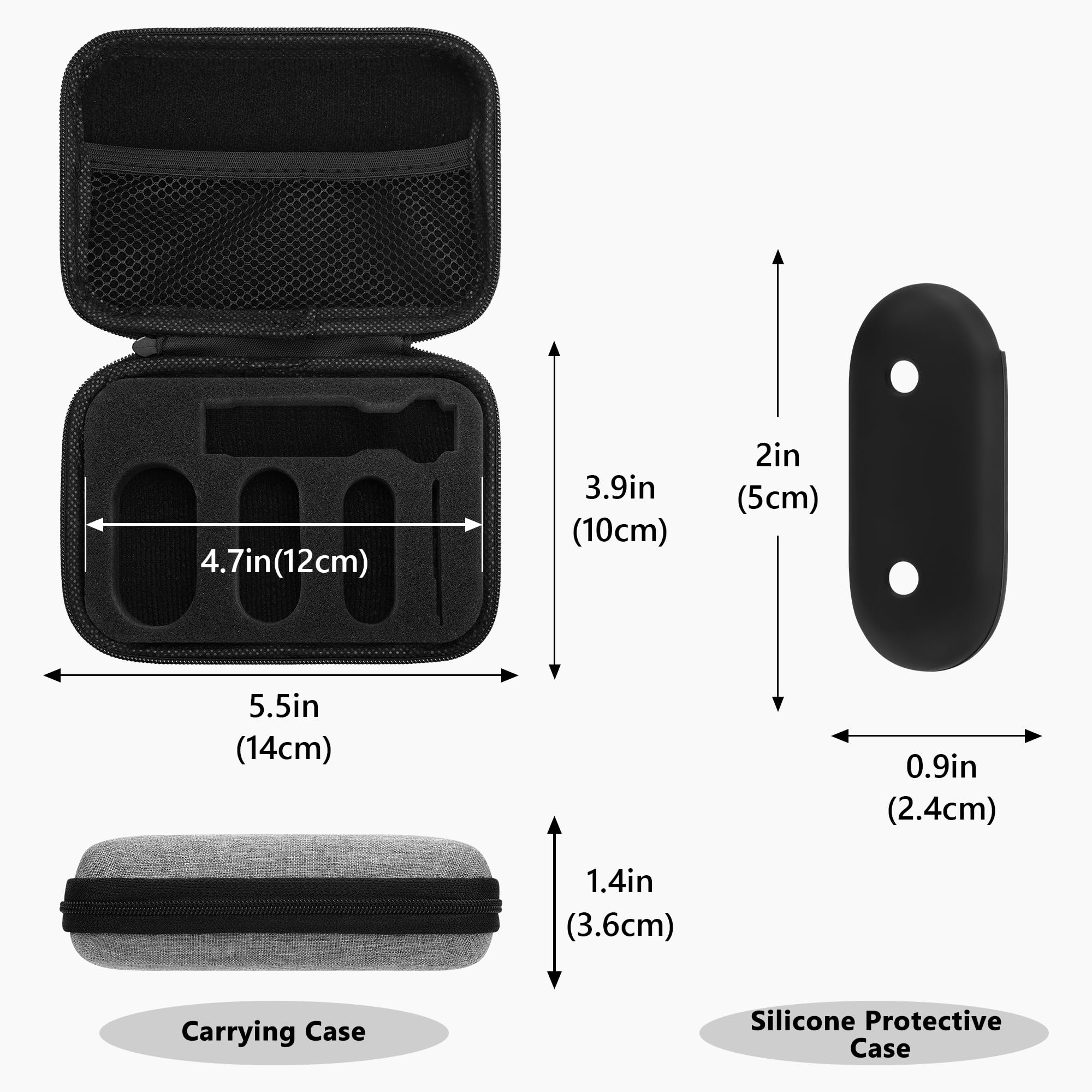 Geekria Hard Carrying Travel Case Compatible with Plaud NotePin & NotePin S Digital Recorder, Includes Silicone Protective Case and Travel Storage Box with Cable Storage (Grey) - Image 4