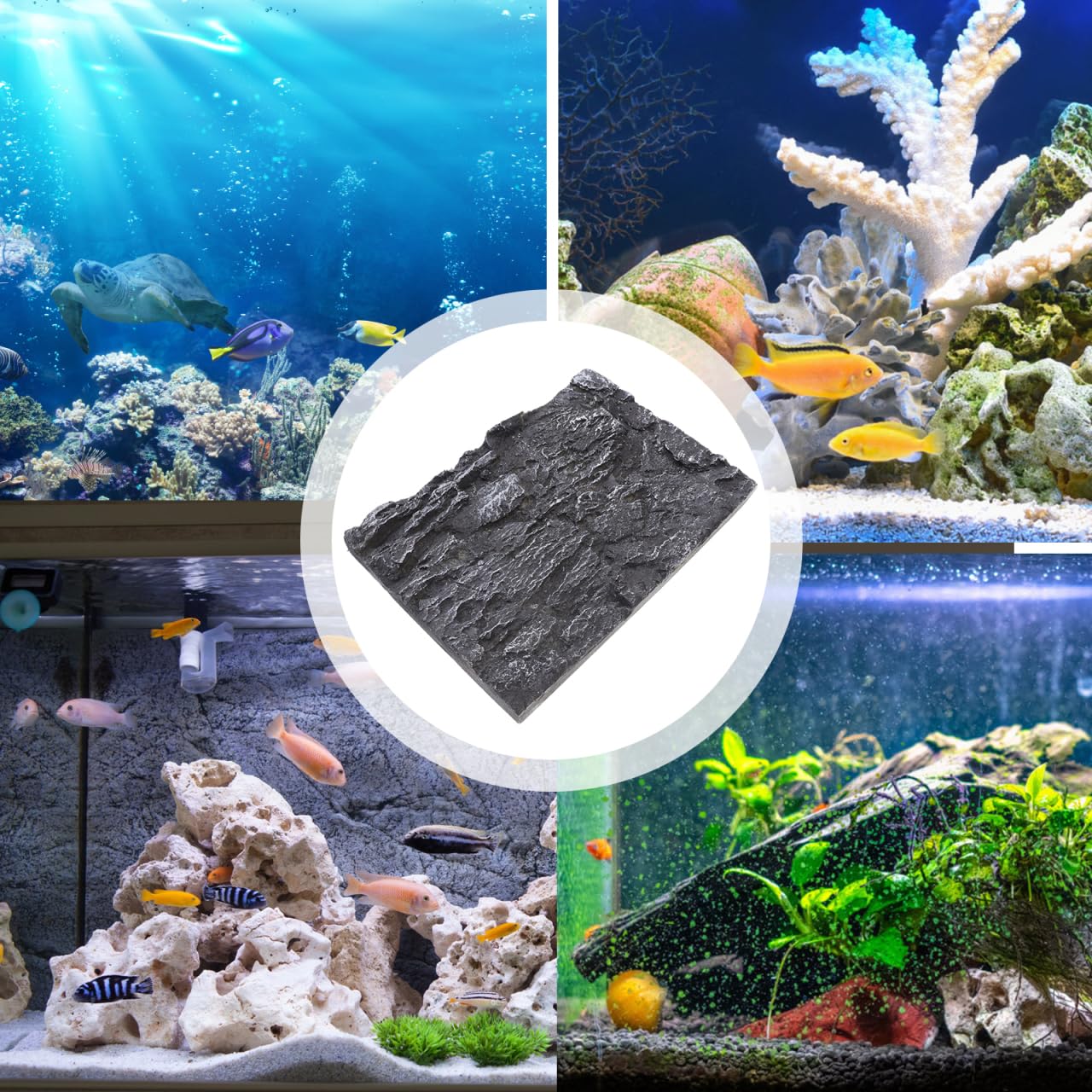 POPETPOP Fondo De Terrario 3D para Reptiles Panel De Roca Realista Ligero Fácil De Instalar para Acuarios Hábitats De Serpientes Tortugas 17.32X11.81 Pulgadas