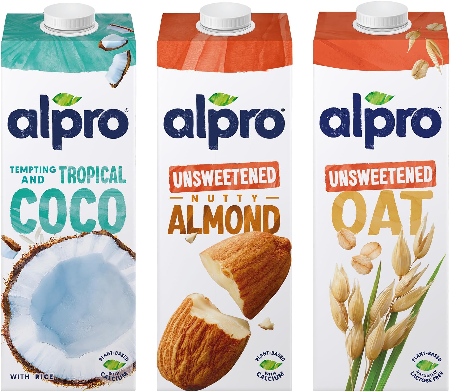 Plant Based Bundle for Smoothies, Cocount, Oat, Almond, 3X1L, Perfect for Smoothies
