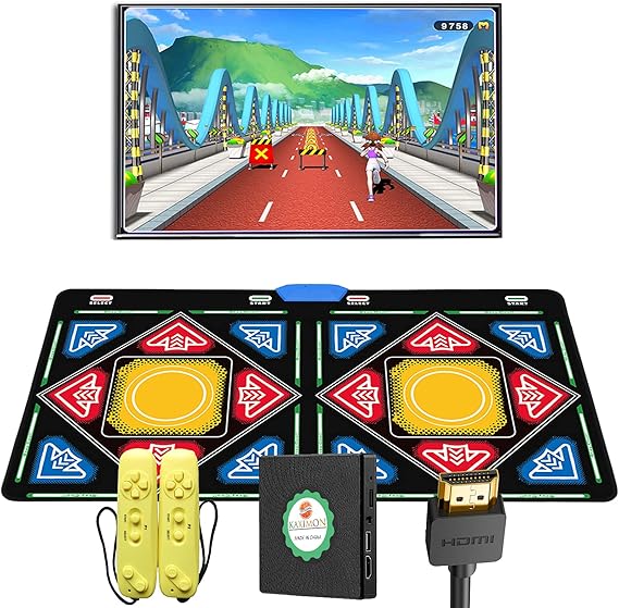 KAXIMON Kids Dance Mat, Double Dance Mat for TV with HDMI Port, Equipped with Wireless Receiver