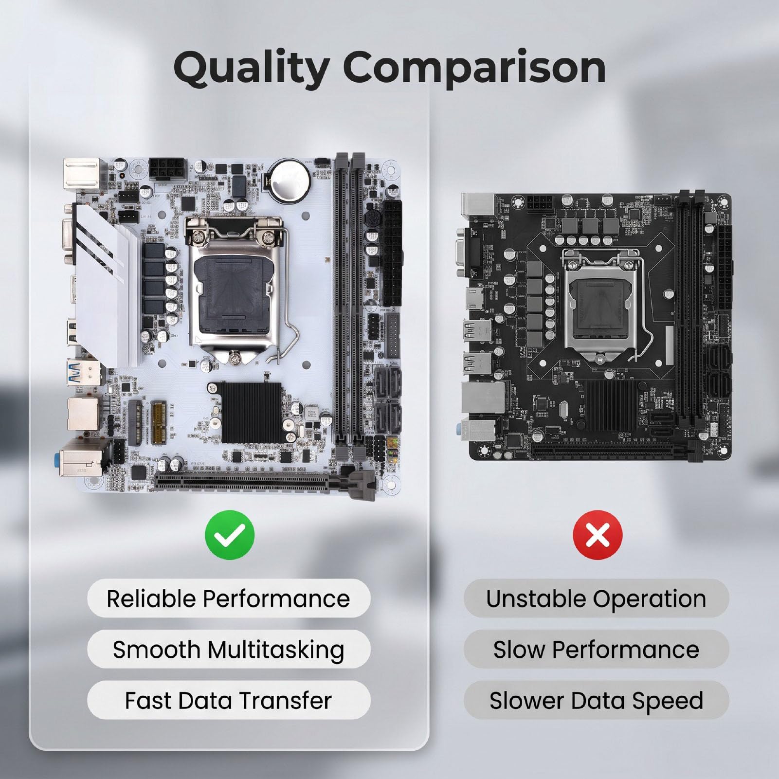 Cuifati Scheda Madre H510 ITX per LGA1200, DDR4 a Doppio Canale da 64 GB, M.2 NVMe PCIe 3.0 X4, con Porte VGA per PC Desktop