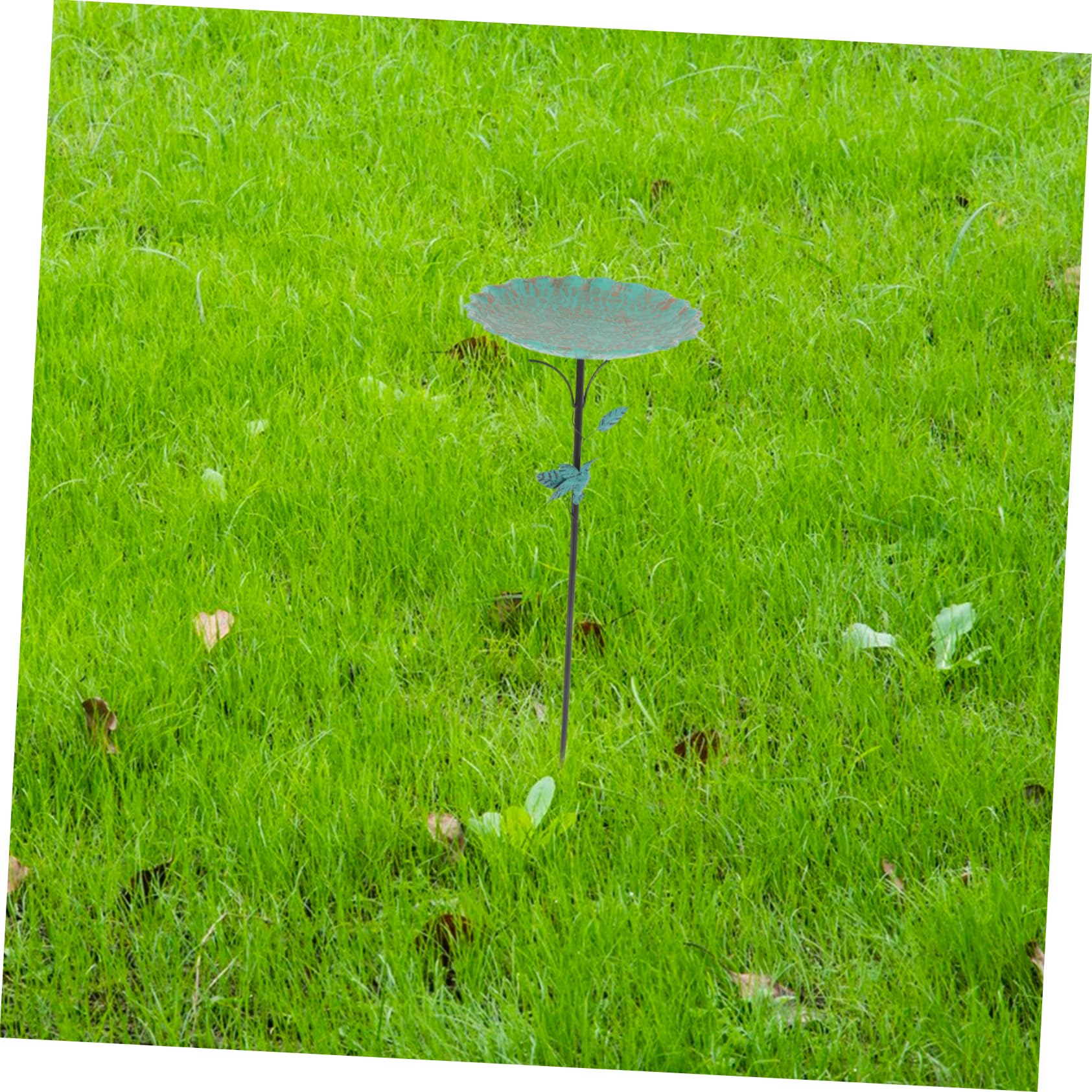 POPETPOP Bain d'oiseaux avec Piquet pour Jardin et Terrasse, Bassin pour Oiseaux de Cour, Design à Enfoncer Le Sol, Attire et Perruches
