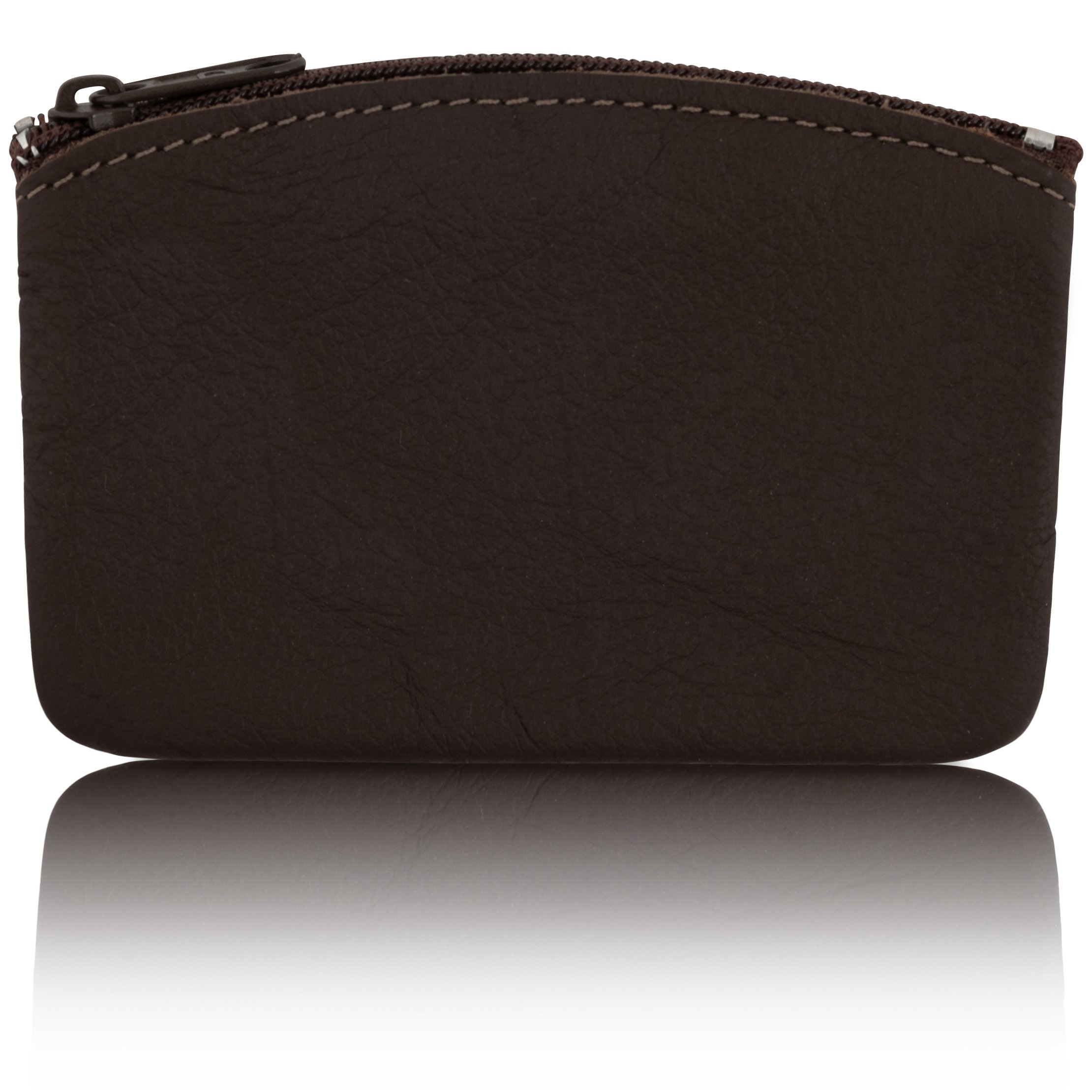 Genuine Leather Large Coin Purse for Women, Change Purse Zipper Wallet For Men Size 5x3 U.S.A. Made By Nabob Leather