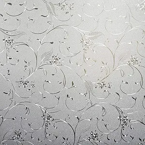 Bloss Window Privacy Film Wheat Flower Frosted Window Glass Film No Glue Door Window Covering for Office and Home Decoration,35.4 inches by 78.7 inches