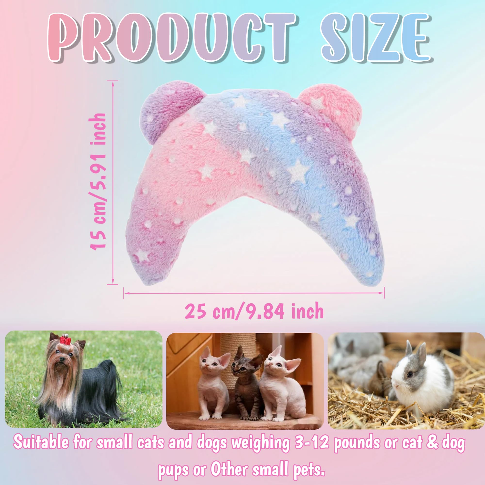 zatyorg Dog pillow,U-Shaped Soft Fluffy neck Pillow with Star Pattern for puppy,kitty,pets(9.8"x5.9"x1.9") - Image 2