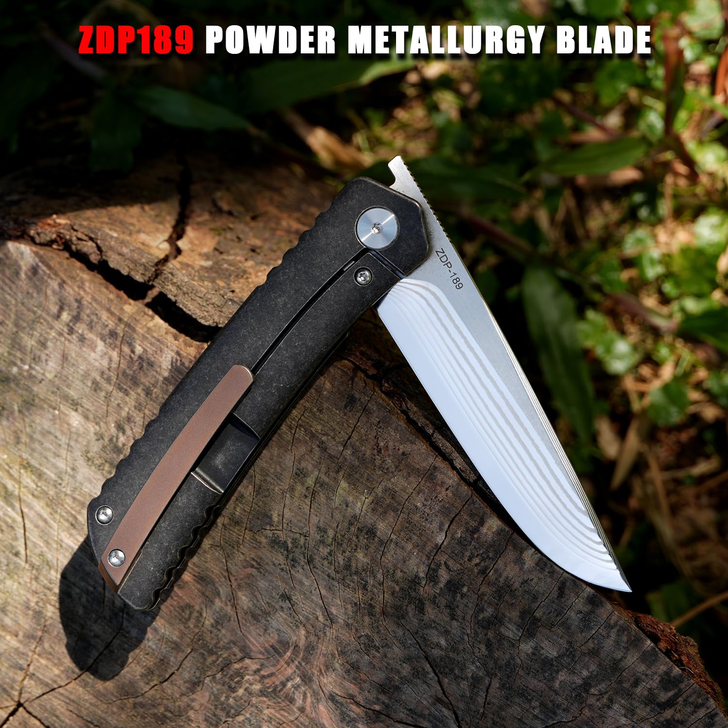 KATSU Folding Pocket Japanese Knife, 17 Layers ZDP-189 Super Steel