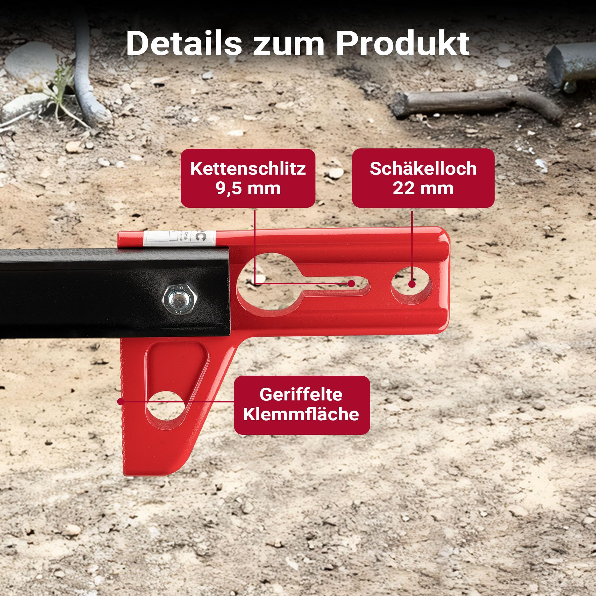 Wiltec Farm Jack obere Klemme, Wagenheber Schelle, Farm Jack Zubehör robuste Stahlkonstruktion, Top Clamp für sichere Hebe- und Windeeinsätze