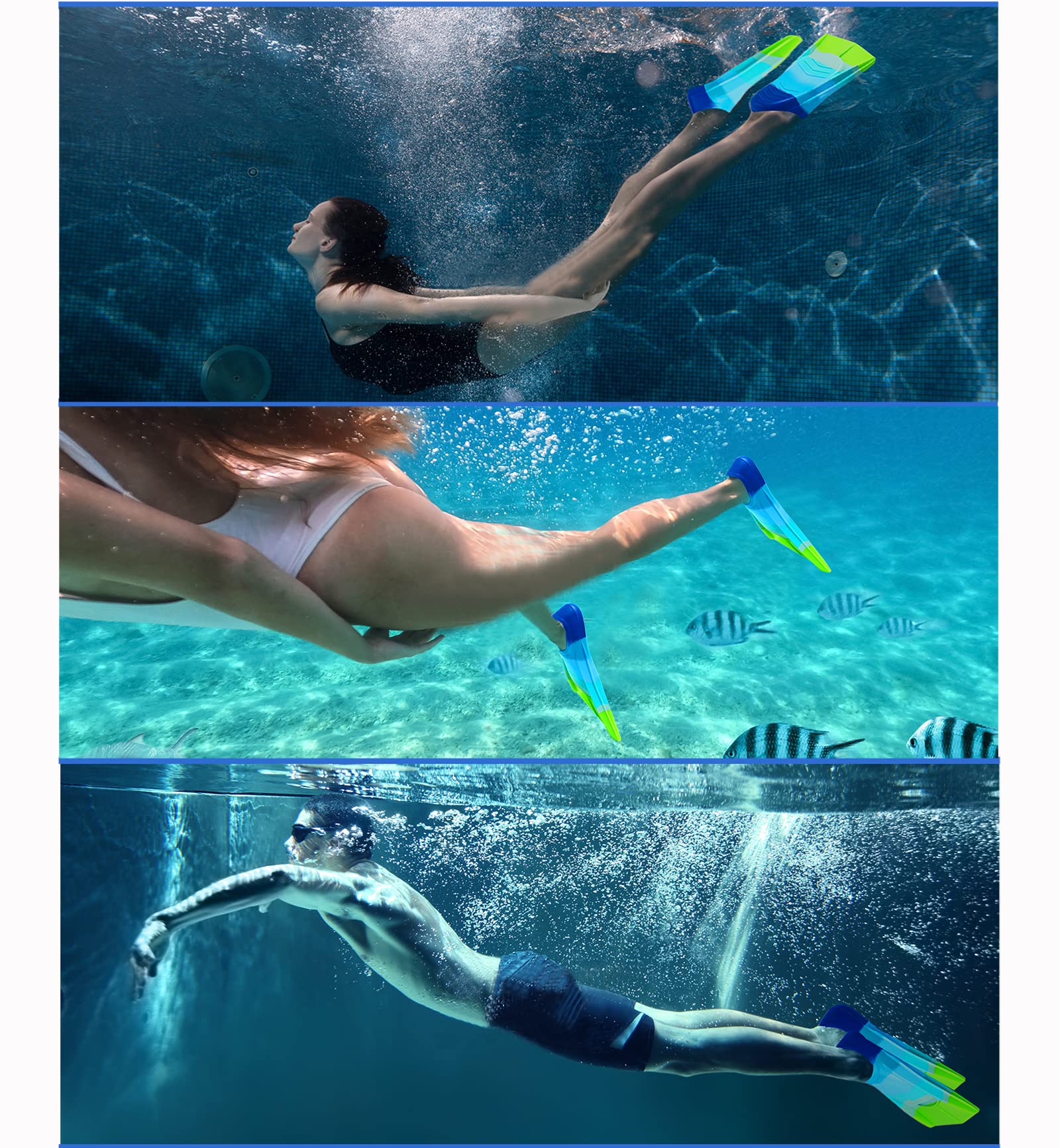 Aletas de natación para niños, aletas cortas para jóvenes, aletas de natación, aletas de entrenamiento de natación para natación, para niños, niñas, niños principiantes