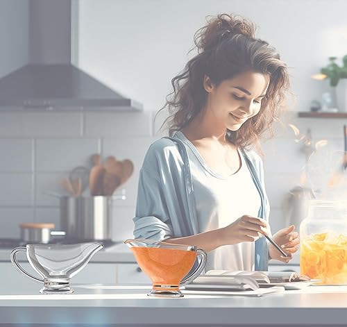 Miniatura 4 de XANADU Juego de 2 salsas, boquilla antigoteo, mango ergonómico, 7.5 onzas para salsas, salsa, aderezos, leche