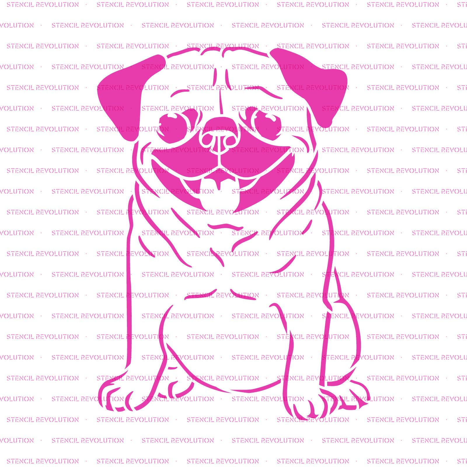 Amazon.co.jp: Happy Pug ステンシル - ペイント用再利用可能な
