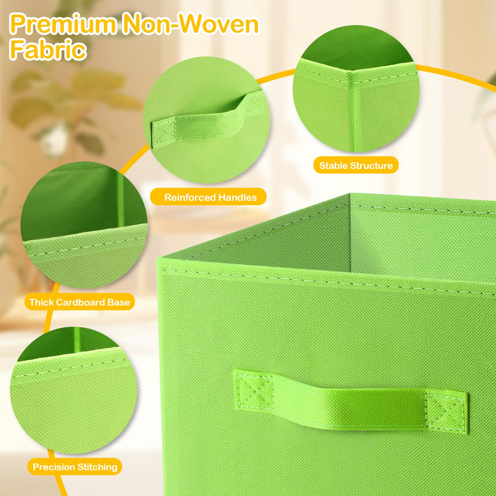 Collazoey 6 Piezas Cubos de Almacenamiento, Cajas Almacenaje con Asas, Plegables Vistoso Telas No Tejidas, 27 X 27 X 28 cm, Cajas Organizadoras para Guardar Hogar Ropa, Juguetes y Libros