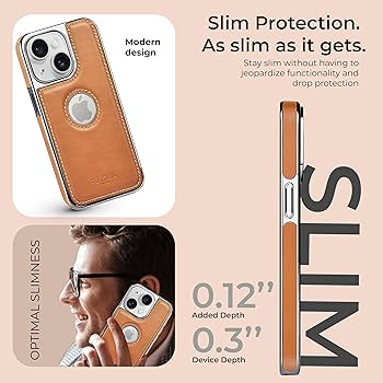 Amazon.com: PULOKA for iPhone 14 Case - Premium Vegan Leather