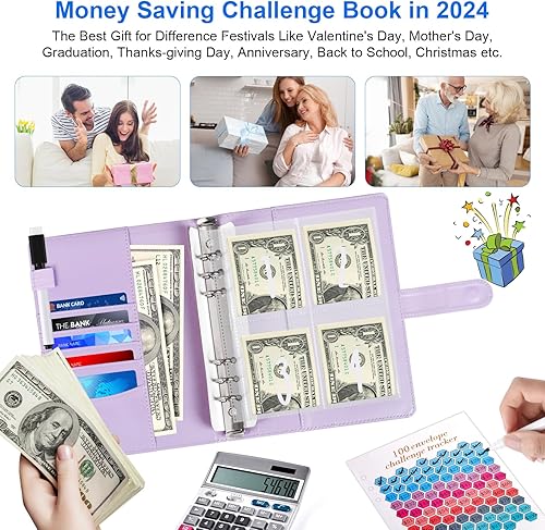 Miniatura 7 de 100 Envelopes Money Saving Challenge, Money Saving Binder, Savings Challenges Book With Envelopes, Cash Envelope Budget Binder Savings Book, 100 Day