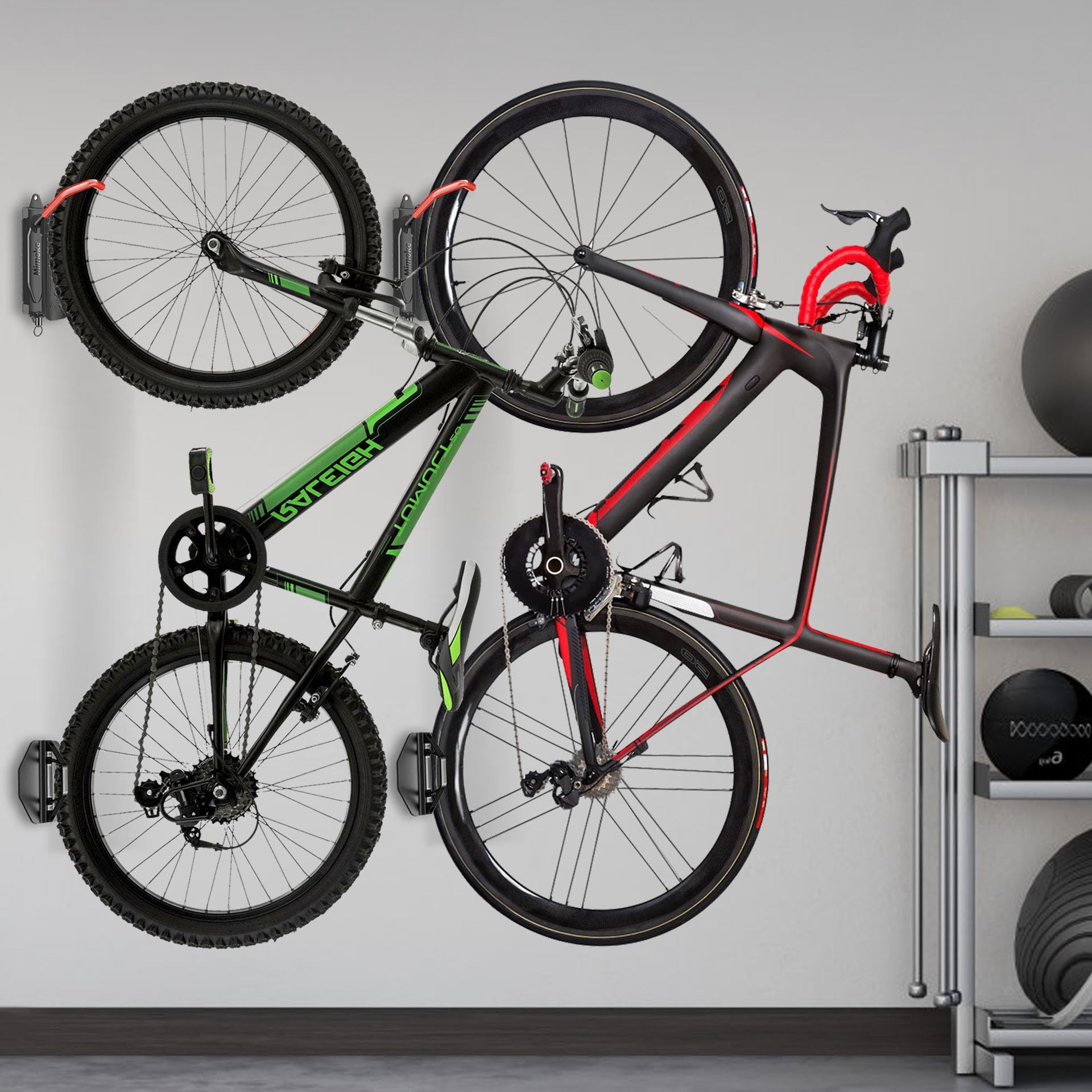 Mimoke Schwenkbare Fahrrad Wandhalterung Vertikaler Fahrradständer - Fahrradhalterung wand für die Garage