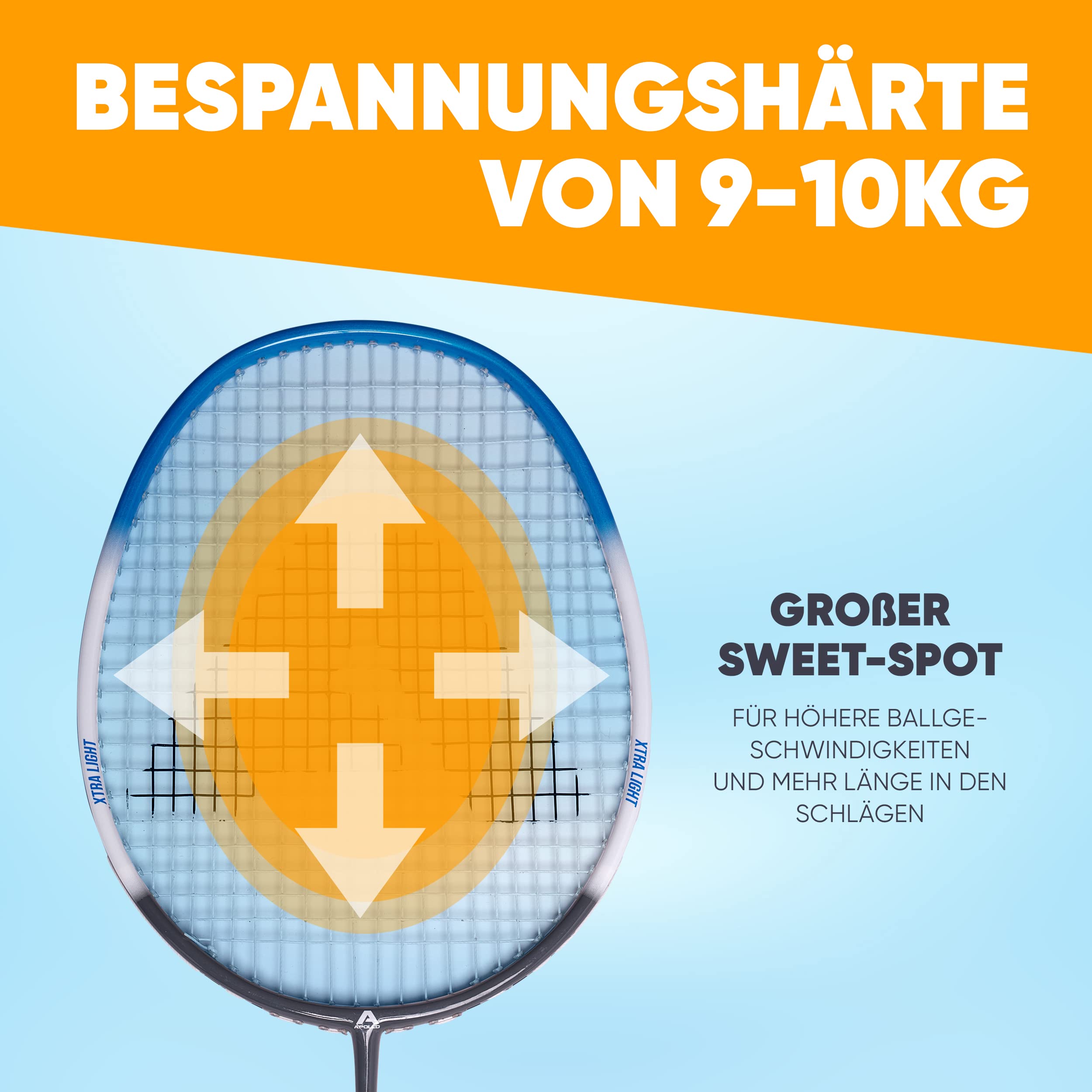 Apollo Badminton Set - Federballschläger Set für Training, Sport und Spaß mit der Familie, 2X Carbon Composite Badmintonschläger mit Tasche und Federbällen, leichte Badminton Schläger, Federballset