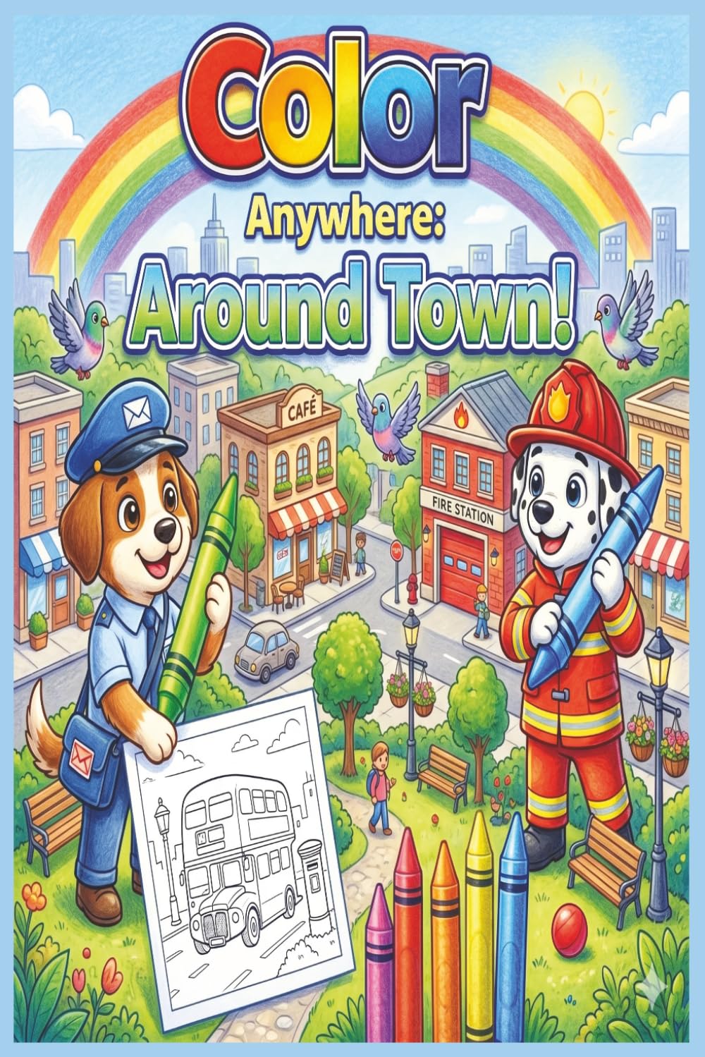 Color Anywhere: Around Town!: A Fun and Educational Coloring Book Featuring Community Places and Everyday Adventures