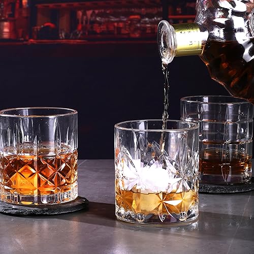 Miniatura 7 de Juego de 6 vasos de whisky de 12 onzas, vasos de whisky antiguos, regalo para cócteles escoceses, ron, coñac, vodka, licor, vasos de rocas, regalo