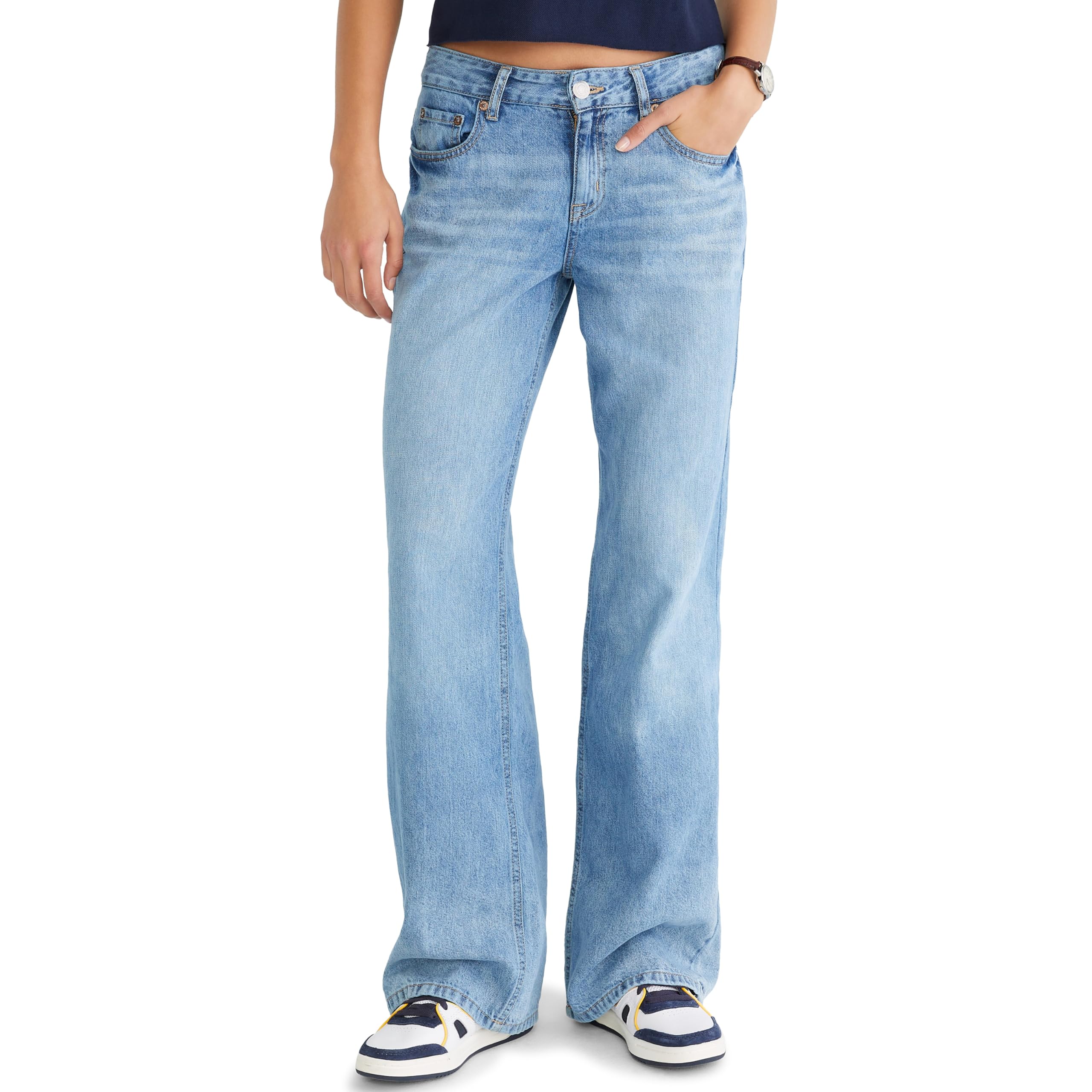Aeropostale Women's Low Rise Baggy Wide Leg Jean