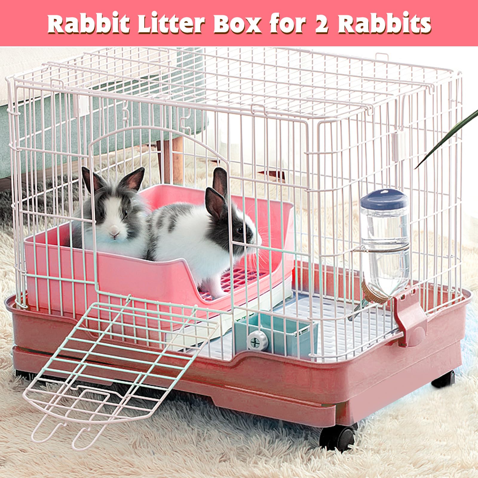 BWOGUE Große Kaninchentoilette, Töpfchentrainer, Eckbettwäsche mit Schublade, größere Haustierpfanne für erwachsene Meerschweinchen, Kaninchen, Hamster, Chinchilla, Frettchen, Galesaur, Kleintiere