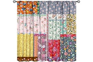 JESTRONRY Boho Patchwork Quilted Curtains: Enhance Your Living Space with Vintage Charm