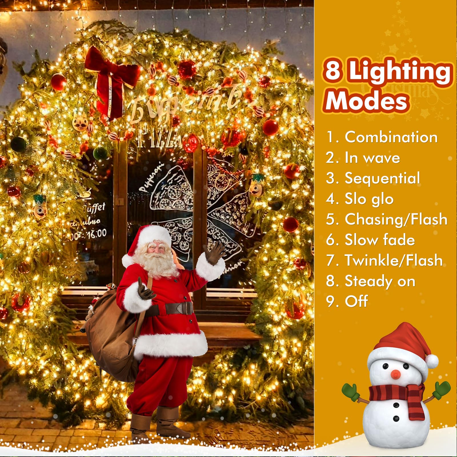 GlobaLink 25M Guirlande Lumineuse à Piles, 1000Leds 8 Modes Lumière Sapin de Noël Chronométré IP44 Guirlande Lumineuse Intérieur et Extérieur pour Jardin, Balcon,Terrasses et Arbre de Noël-blanc chaud