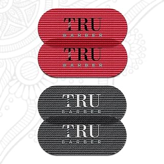 TRU BARBER HAIR GRIPPERS ® 2 COLORS BUNDLE PACK 4 PCS for Men and Women - Salon and Barber, Hair Clips for Styling, Hair holder Grips (Red/Black)
