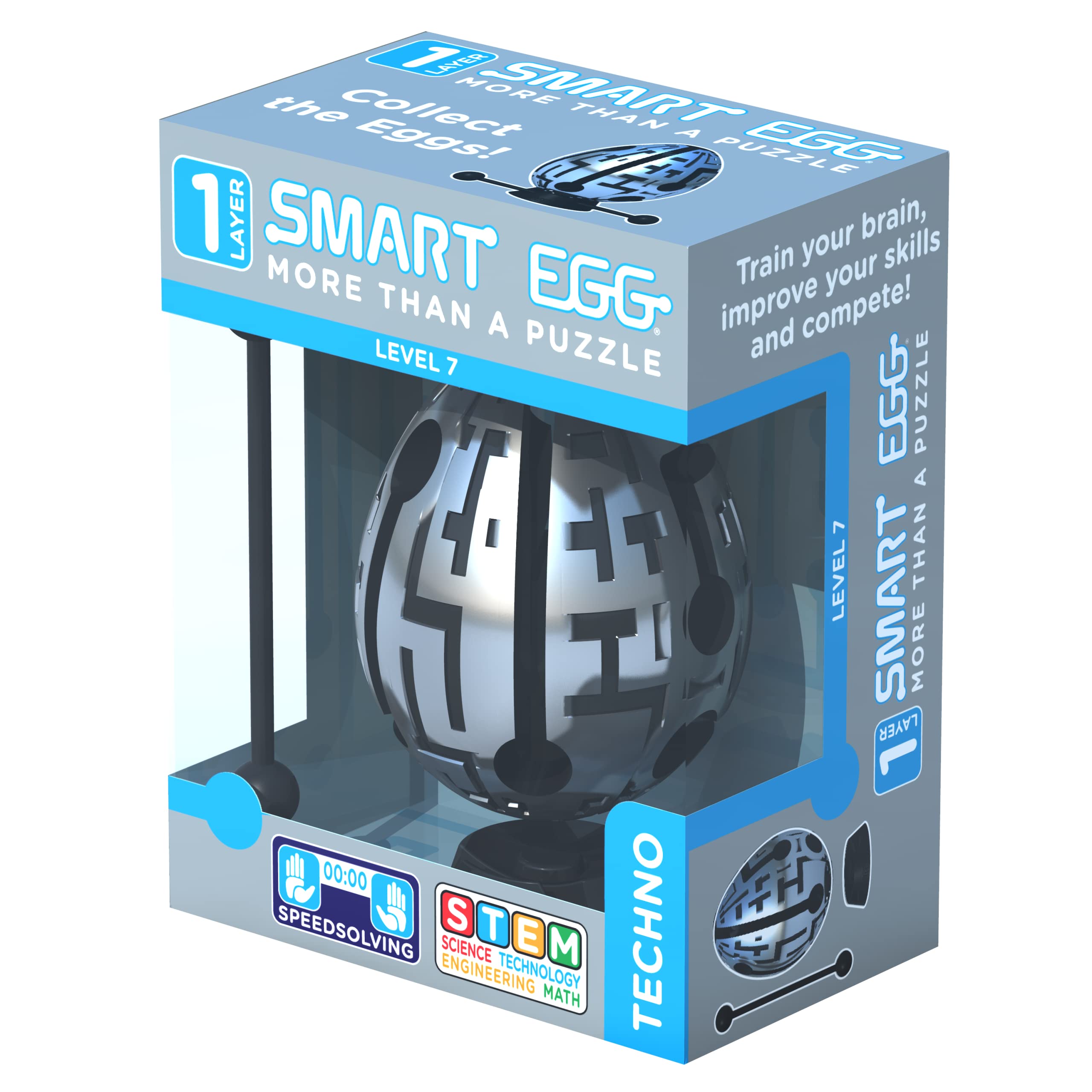 Techno: 3D Maze Puzzle and Educational Toy for Kids, Level 7 (Easy) in a Brain Teaser Series - Challenge and Fun in Solving the Labyrinth inside The Egg