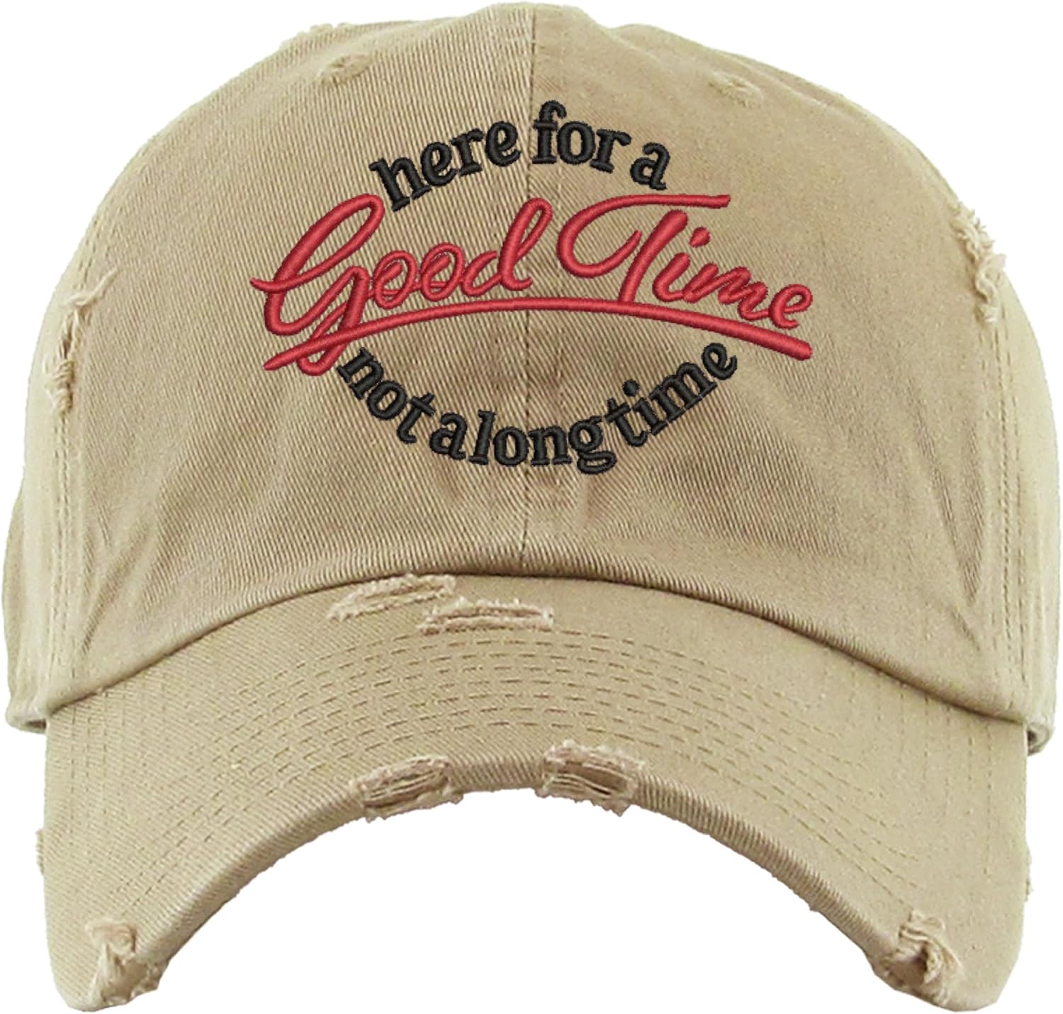 Here for A Good Time Retro Vibe Funny Dad Hat Embroidered Cap