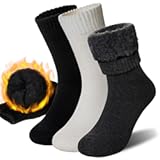 Women Heated Socks Ski Winter Thermal Hiking Snowboarding Thick Boot Insulated Socks 3 Pairs