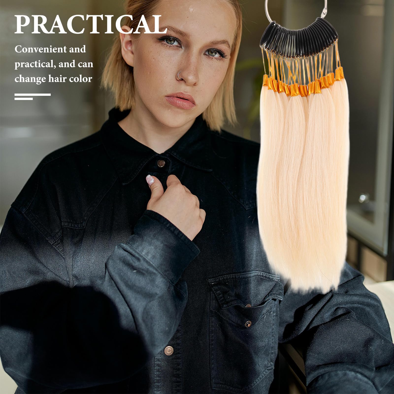 HOMSFOU Échantillons de Coloration de Cheveux Humains Naturels, 30 Mèches en Lot, Nuances Variées pour Test et Formation Coiffure, Outil Professionnel Salon, Nuancier Mèches Pratiques