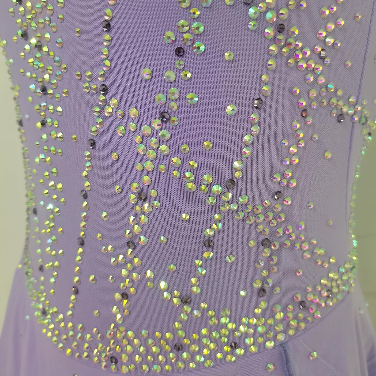 LIUHUO Purple Gauze Figure Skating Dress Sleeveless Flash Drill Girl Competition Performance