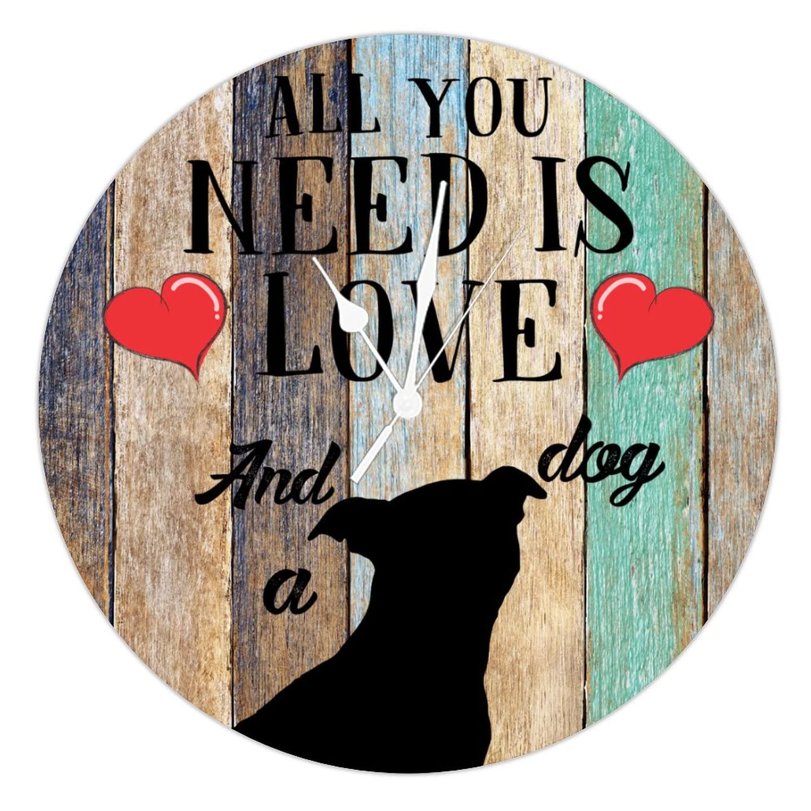 Horloge murale en bois 38 cm pour café et bar | Ambiance rétro et cosy caniche