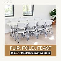 Vista 4 de OEF Furnishings Mesa plegable resistente de 8 pies, 30 x 96 pulgadas, gris claro
