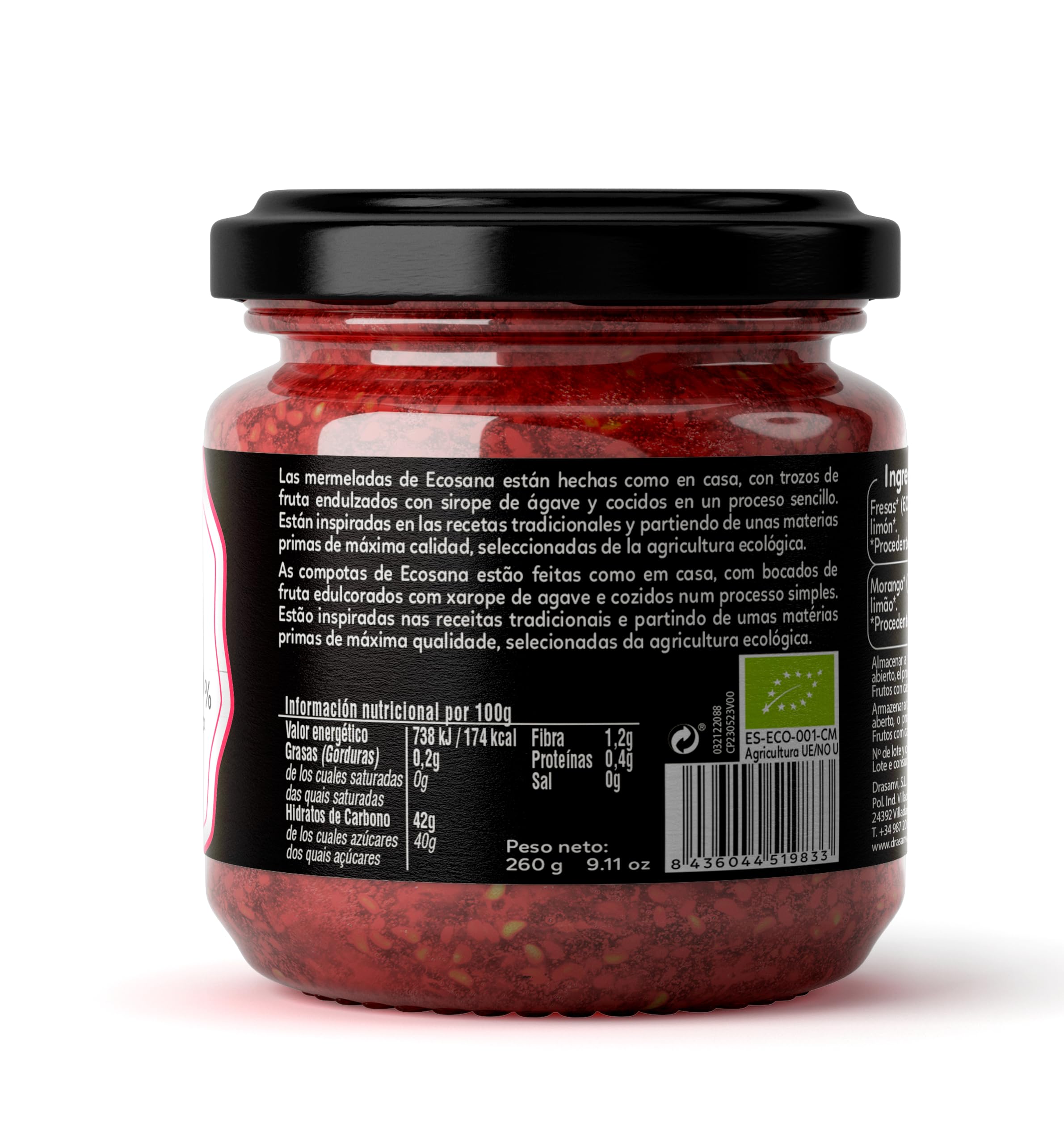 Drasanvi Mermelada Extra Fresa S/Azucar Bio 260G Ecosana 260 g