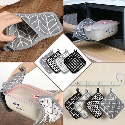 Miniatura 5 de 7 soportes cuadrados para ollas, lavables, resistentes al calor, con lazo para colgar y tejido de hilo redondo, posavasos trenzados para bebidas