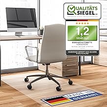 Floor Protection Mat Office Chair - Office Chair Underlay in Milky White - Scratch-Resistant - Non-Slip - Made in Germany - 90 x 120 cm