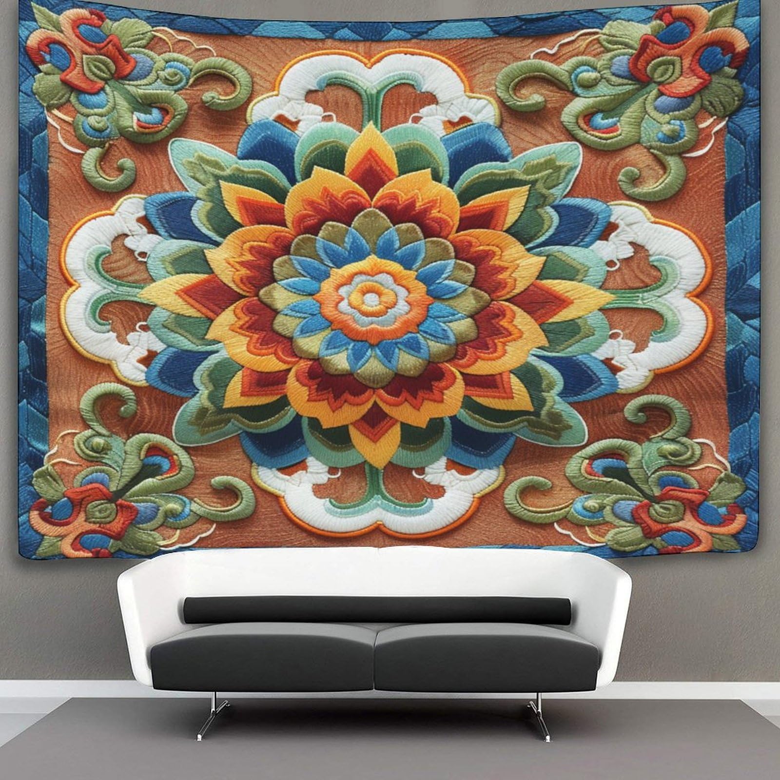 kaiyun Mandala Tapestry Wall Hanging,Datura Flowers for Bedroom Decor Birthday Party Celebration Or Garden Backdrop 150cmx200cm