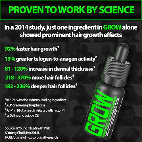 Miniatura 6 de GROW Maximum XXL - Suero acelerador de crecimiento de barba y bigote - Aceite de crecimiento de barba para hombres para fijar barbas y parches de
