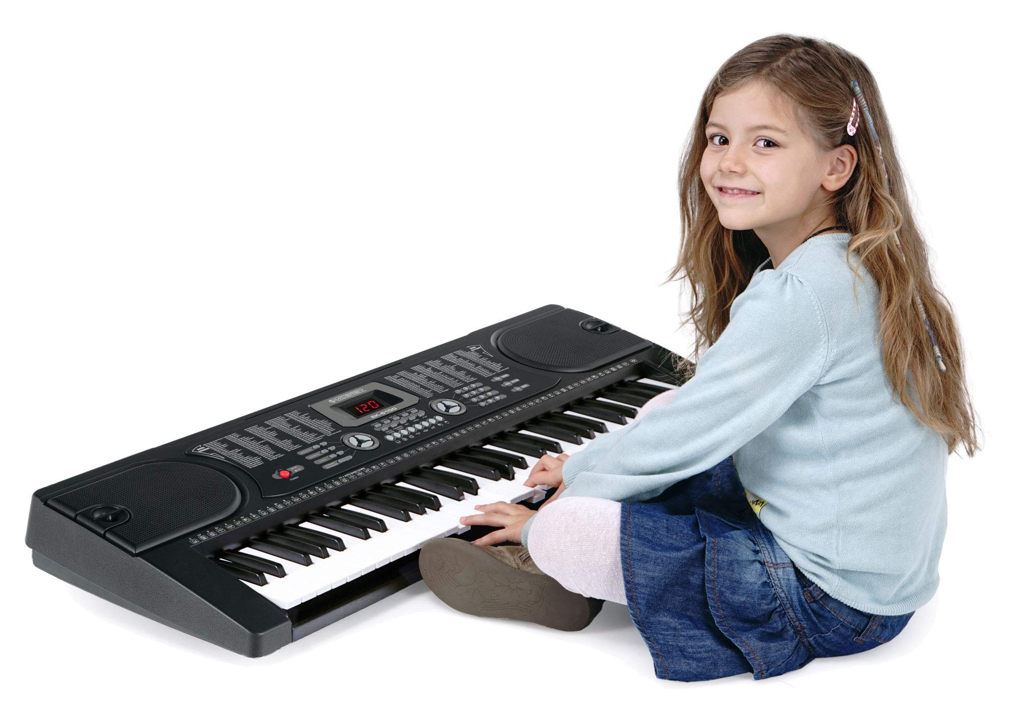 McGrey EK-6100 Keyboard Safety Fix Set, Einsteiger-Keyboard mit 61 Tasten | LC-Display, 255 Sounds, 255 Rhythmen, 24 Demo Songs, 8 Drumssounds, Effekte: Vibrato, Sustain, Aufnahmefunktion, Sync, 9 kg