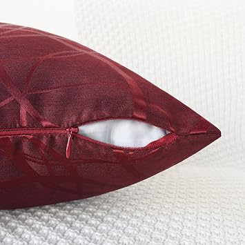 CaliTime Decorative Couch Throw Pillow Covers 16 X 16 Inches Burgundy