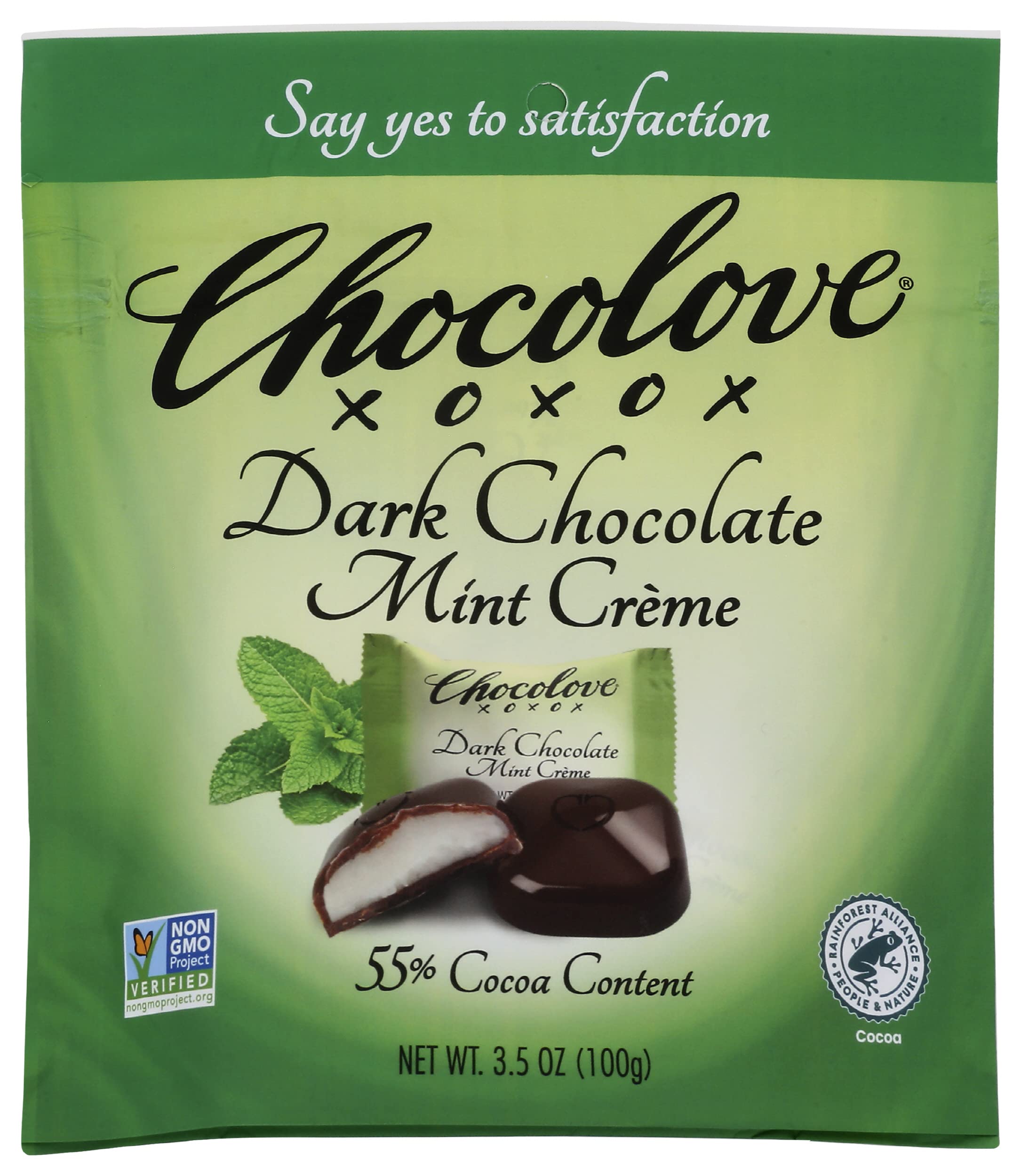 Amazon.com : Chocolove Dark Chocolate Mint Crème Pouch, Non-GMO