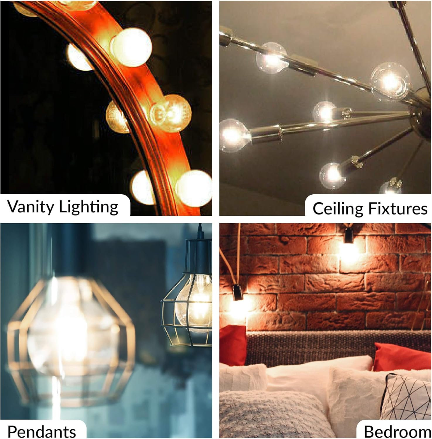 Simba Lighting LED Edison Vintage Vanity Globe Filament G25 (G80) 6W Dimmable 60W Equivalent (6 Pack) 120V Light Bulb for Bathroom Makeup Mirror, Medium E26 Base, CE and RoHS, Natural White 4000K