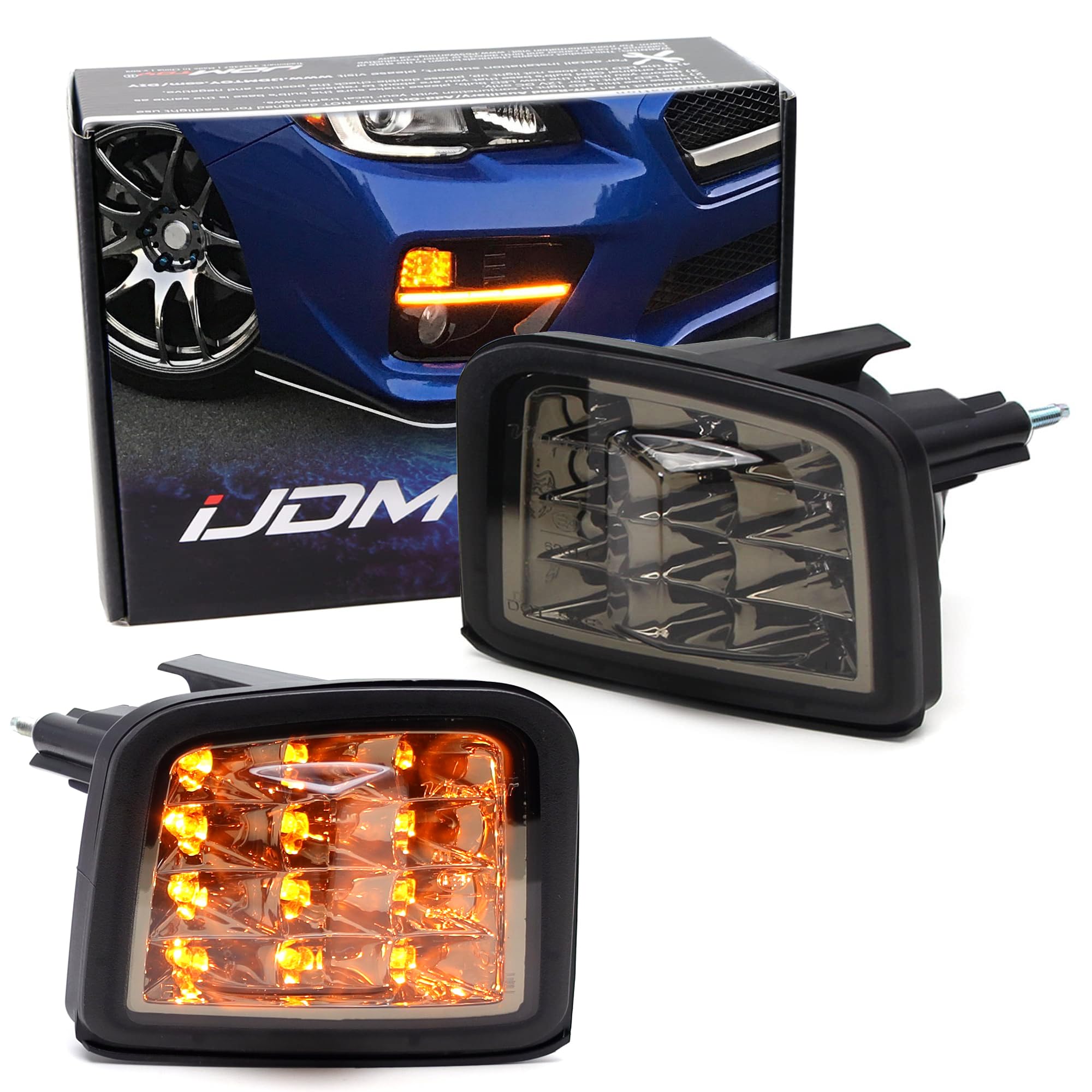 Amazon.com: iJDMTOY Smoked Lens Amber LED Front Turn Signals