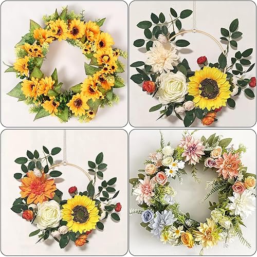 Miniatura 7 de Abeillo Paquete de 10 anillos de metal para manualidades, anillos de atrapasueños de 3 pulgadas, anillos de flores para macramé, anillos de metal