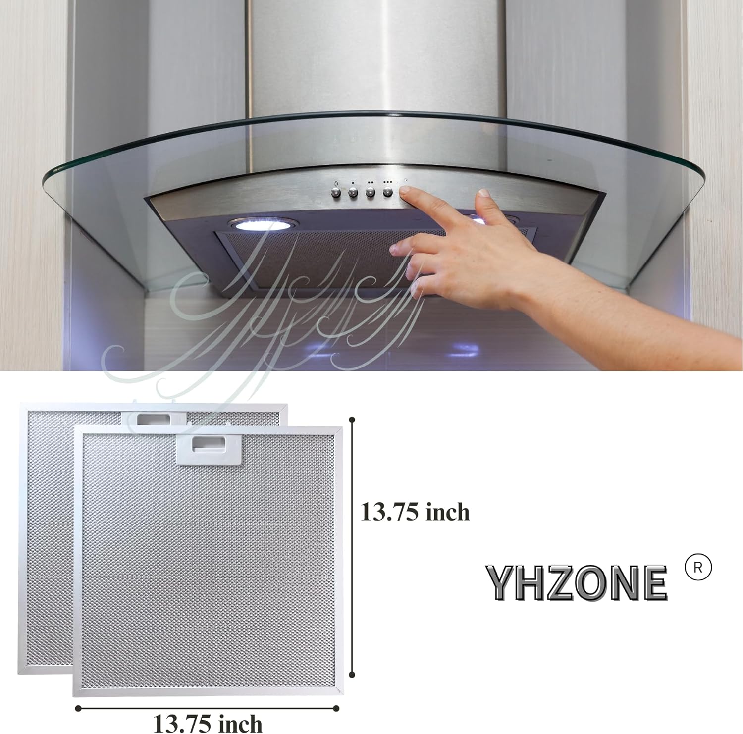 Wb02x27207 Range Hood Grease Filter， OEM Kitchen Hood Vent Filter Replacement Assembly Part Compatible With Ge Oil Absorbing Range Hood,Replace 4463981, AP6039217, PS11771771, EAP11771771 (2 PCS)